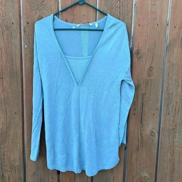 WOMENS LONG SLEEVE‎ SOFT SURROUNDINGS S OVERSIZED  vertical SPARKLY STRIP party - Picture 1 of 6